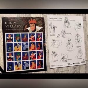 1 Sheet of 20 Disney Villains Collectible Forever Stamps